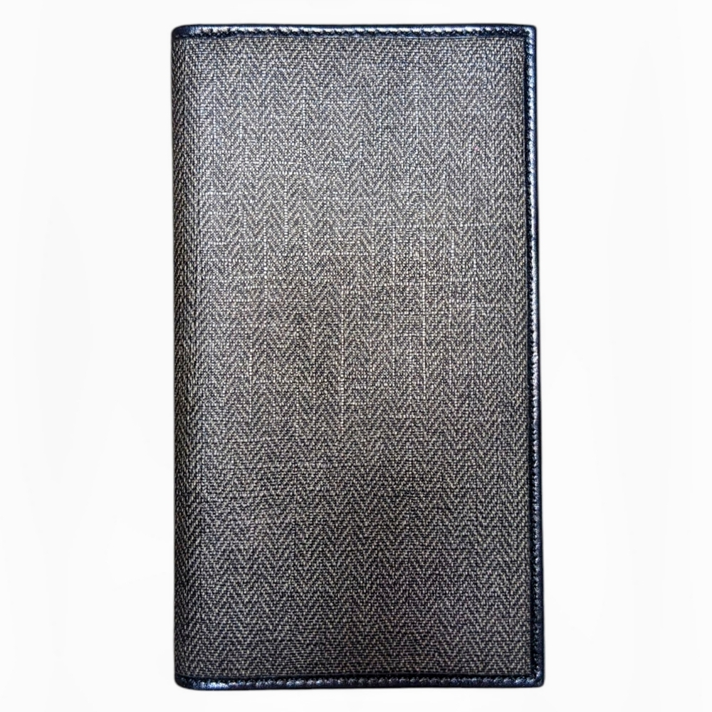 BULGARI Rare Roma Long Wallet Pink Graphic Herringbone Fabric & Leather - Picture 2 of 6